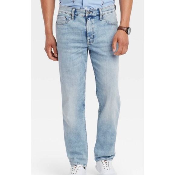 NWT Goodfellow men’s slim straight fit Light Blue Jeans 34x32 - Picture 1 of 6